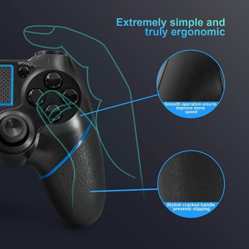  [아마존베스트]SADES PS4 Wireless Controller, C200 Gamepad DualShock 4 Console for Playstation 4 Touch Panel Joypad with Dual Vibration Game Remote Control Joystick