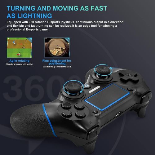  [아마존베스트]SADES PS4 Wireless Controller, C200 Gamepad DualShock 4 Console for Playstation 4 Touch Panel Joypad with Dual Vibration Game Remote Control Joystick