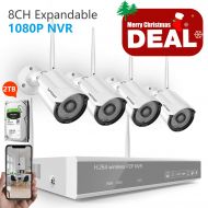 SAFEVANT Wireless Security Camera System,Safevant 8CH 1080P NVR IP Security Camera System(NVR Kits) with 4PCS 960P Wireless Security Cameras,1TB Hard Drive,Auto-Pair