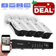 SAFEVANT Home Security Camera System,Safevant 4CH 1080P Security Camera System(1TB Hard Drive) with 4pcs 1080p Indoor&Outdoor Security Cameras with Night Vision, Plug&Play, No Monthly Fee