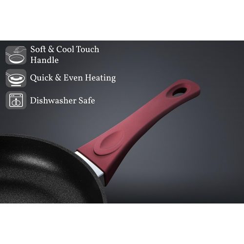  [아마존베스트]SAFLON Saflon Titanium Nonstick 8-Inch Fry Pan, 4mm Forged Aluminum with PFOA Free Scratch-Resistant Coating from England, Dishwasher Safe