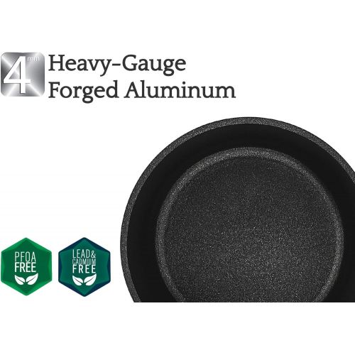  [아마존베스트]Saflon Titanium Pro Nonstick 1.5 Quart Sauce Pan with Glass Lid Forged Aluminum with PFOA Free Coating