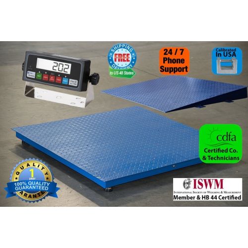  SAGA Floor/Pallet/Platform 7500Lb 48 x 48 Inches Floor Scale with 1 Ramp NEW