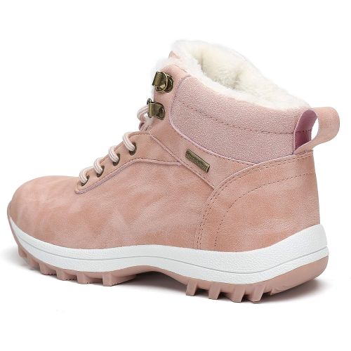  [아마존 핫딜] SAGUARO Mens Women Fur Lined Snow Boots Waterproof Winter Booties Cold Weather Outdoor Hiking Work Shoes