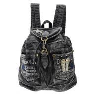 SAIERLONG Womens And Girls Denim Backpack School Bag Travel Bag Shoulder Bag
