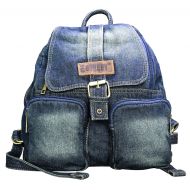 SAIERLONG Womens And Girls Denim Backpack Jean School Bag Travel Bag Blue