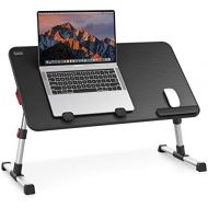 [아마존베스트][Large Size] Laptop Bed Tray Table, SAIJI Adjustable Laptop Stand, Portable Lap Desks with Foldable Legs, Notebook Standing Breakfast Reading Desk for Sofa Couch Floor (Black)