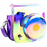 SAIKA Protective & Portable Case Compatible with fujifilm instax Mini 11/9 /8/8+ Instant Film Camera with Accessory Pocket and Adjustable Strap (Shining Purple)