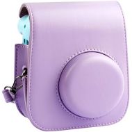 SAIKA Protective & Portable Case Compatible with Fujifilm Instax Mini 11 Instant Camera with Accessories Pocket and Adjustable Strap (Lilac Purple)