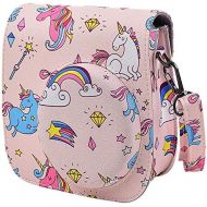 Protective & Portable Case Compatible with fujifilm instax Mini 11 /9 /8 /8+ Instant Film Camera with Accessory Pocket and Adjustable Strap - Rainbow&Unicorn by SAIKA