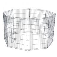 SAILSWORD Tall Foldable Metal Pet Exercise and Playpen Crate Fence Pet Kennel 8-Panels with Door