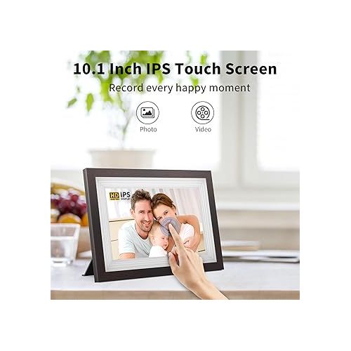  WiFi Digital Picture Frame 10.1 Inch Digital Photo Frame with Built-in 32GB Storage, Auto-Rotate, IPS Touch Screen, Easy Setup to Share Photos Load from Phone