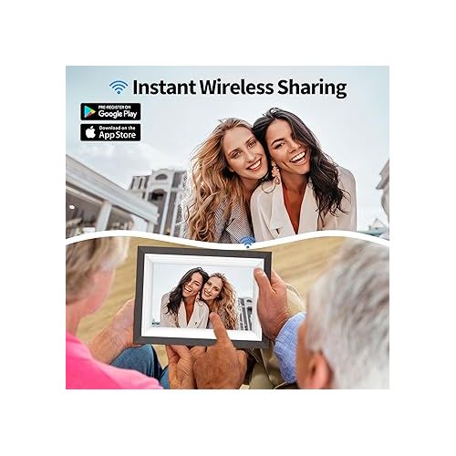  WiFi Digital Picture Frame 10.1 Inch Digital Photo Frame with Built-in 32GB Storage, Auto-Rotate, IPS Touch Screen, Easy Setup to Share Photos Load from Phone