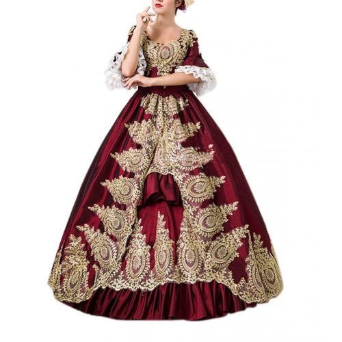  SALELOLITA Royal Palace Green and Red Lace Dance Stage Dress Medieval Victorian Marie Antoinette Dress Gowns for Party