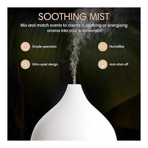  SALKING Essential Oil Diffuser, 100ml Small Aromatherapy Diffuser with Auto Shut-Off Function, Ultrasonic Diffusers for Essential Oils, Cool Mist Humidifier with Warm White Lights, for Office Home