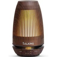 SALKING Aroma Diffuser, Ultraschall OEl Aromatherapie Diffusor fuer atherische OEle, Raumbefeuchter Elektrisch Duftlampe, 7 Farbe Licht Holzmaserung Diffusor fuer Zuhause Buero Oder Yog