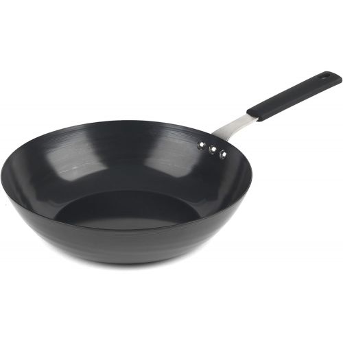  SALTER BW05458BS Wok Pfanne fuers Leben“ aus Kohlenstoffstahl, 28cm, schwarz, Stahl, 28 cm