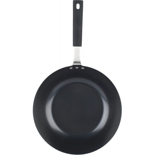  SALTER BW05458BS Wok Pfanne fuers Leben“ aus Kohlenstoffstahl, 28cm, schwarz, Stahl, 28 cm