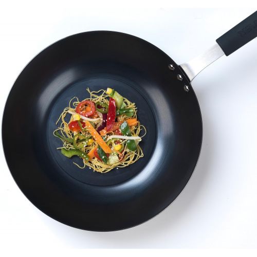  SALTER BW05458BS Wok Pfanne fuers Leben“ aus Kohlenstoffstahl, 28cm, schwarz, Stahl, 28 cm