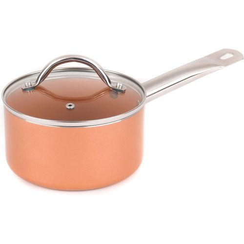  SALTER BW06539AR 3-teiliges Kochtopf-Set aus Kupfer, keramikbeschichtet, Copper, Topf gesetzt