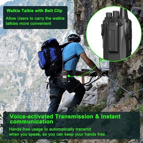  SAMCOM Two-Way Radios Long Range, Walkie-talkie for Adults, 2 Way Radio with Earpiece, 3000mAh Walkie Talkies Rechargeable Battery Programmable UHF Radios for Commercial Business Hunting