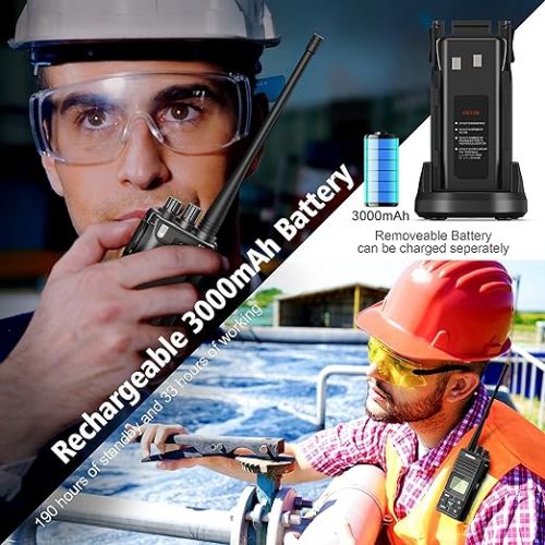  SAMCOM Two-Way Radios Long Range, Walkie-talkie for Adults, 2 Way Radio with Earpiece, 3000mAh Walkie Talkies Rechargeable Battery Programmable UHF Radios for Commercial Business Hunting