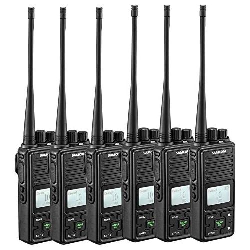  SAMCOM Two Way Radio Samcom FPCN10A Walkie Talkie 20 Channel Wireless Intercom with Group Button Protable Radio,UHF 400-470MHz with 2.5 Miles Range(Pack of 6)