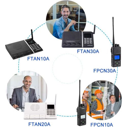  SAMCOM Two Way Radio Samcom FPCN10A Walkie Talkie 20 Channel Wireless Intercom with Group Button Protable Radio,UHF 400-470MHz with 2.5 Miles Range(Pack of 6)