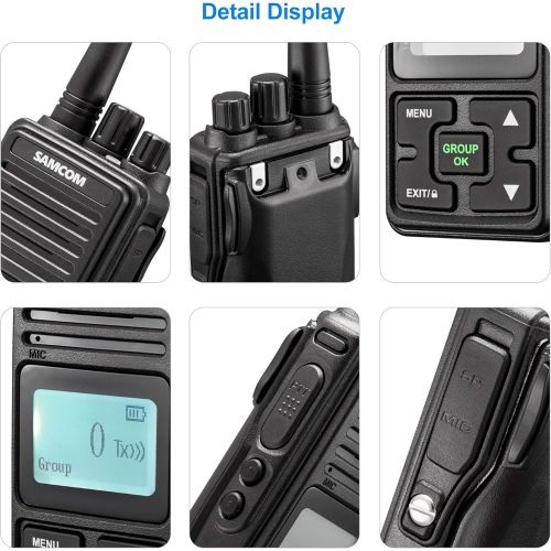  SAMCOM Two Way Radio Samcom FPCN10A Walkie Talkie 20 Channel Wireless Intercom with Group Button Protable Radio,UHF 400-470MHz with 2.5 Miles Range(Pack of 6)