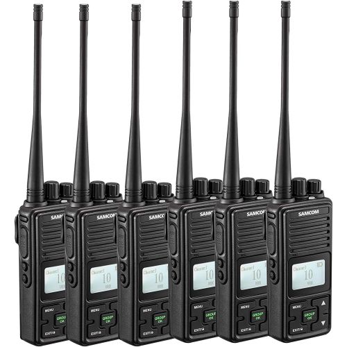  SAMCOM Two Way Radio Samcom FPCN10A Walkie Talkie 20 Channel Wireless Intercom with Group Button Protable Radio,UHF 400-470MHz with 2.5 Miles Range(Pack of 6)