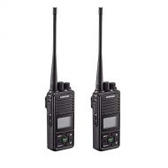 SAMCOM 20 Channel Walkie Talkie Wireless Intercom with Group Button, 2 Way Radio UHF 400-470MHz with 2.5 Miles Range, Earpiece & Belt Clip Included - Black