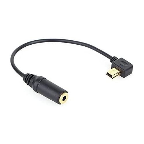  SAMDI 3.5mm Mic Adapter Extension Cable For GoPro HERO 3 HERO3+ HERO4, Mini USB 10 Pin Port, Gold Plating Interface Port, Reducing Noise (Black)