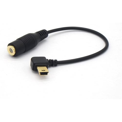  SAMDI 3.5mm Mic Adapter Extension Cable For GoPro HERO 3 HERO3+ HERO4, Mini USB 10 Pin Port, Gold Plating Interface Port, Reducing Noise (Black)