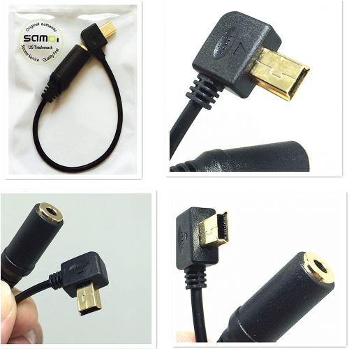  SAMDI 3.5mm Mic Adapter Extension Cable For GoPro HERO 3 HERO3+ HERO4, Mini USB 10 Pin Port, Gold Plating Interface Port, Reducing Noise (Black)