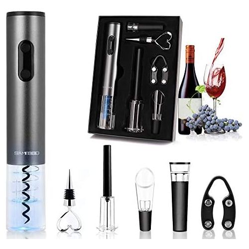  [아마존베스트]SAMEBOO Corkscrew, Electric Bottle Opener Automatic Wine Opener Air Pressure Vacuum Stopper Foil Cutter Wine Pourer for Outdoor Kitchen Yard Gift Suitable for Related Friends