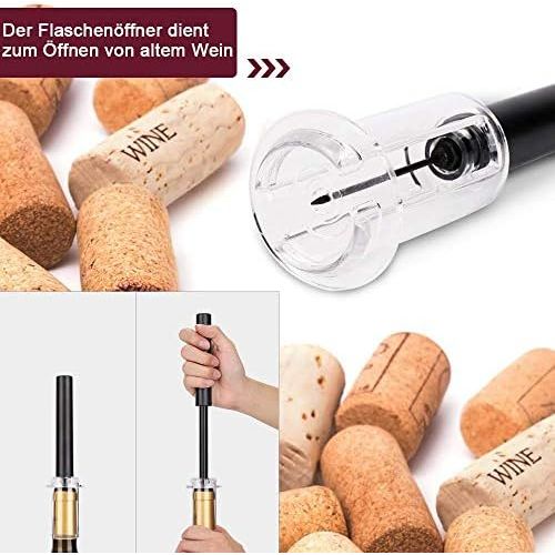  [아마존베스트]SAMEBOO Corkscrew, Electric Bottle Opener Automatic Wine Opener Air Pressure Vacuum Stopper Foil Cutter Wine Pourer for Outdoor Kitchen Yard Gift Suitable for Related Friends