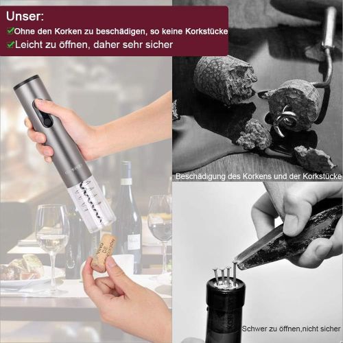  [아마존베스트]SAMEBOO Corkscrew, Electric Bottle Opener Automatic Wine Opener Air Pressure Vacuum Stopper Foil Cutter Wine Pourer for Outdoor Kitchen Yard Gift Suitable for Related Friends