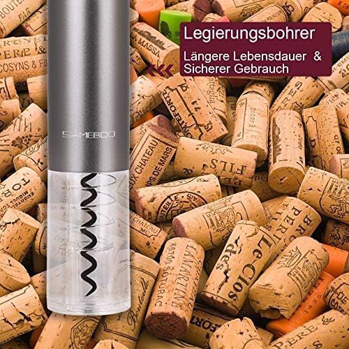  [아마존베스트]SAMEBOO Corkscrew, Electric Bottle Opener Automatic Wine Opener Air Pressure Vacuum Stopper Foil Cutter Wine Pourer for Outdoor Kitchen Yard Gift Suitable for Related Friends