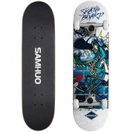 SAMHUO Skateboards 31X 8 Pro Complete Skateboard 7 Layer Canadian Maple Skateboard Deck for Extreme Sports and Outdoors
