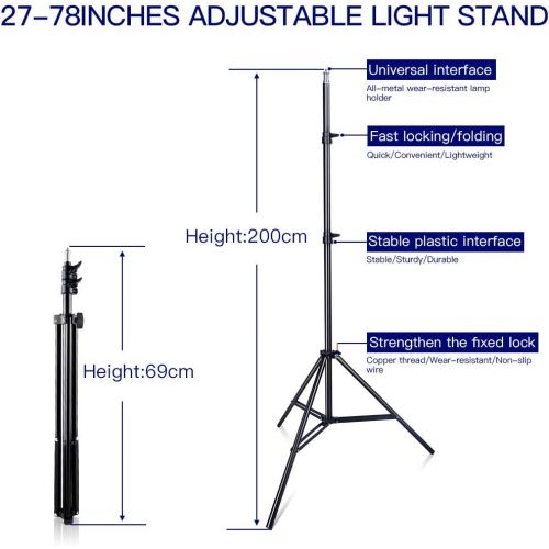  LED Video Light Kit with 2M Light Stand, SAMTIAN 2-Pack Dimmable 3200K 5500K 160 LED Photo Light Panel Lighting Kit with Large Carry Case Charger Batteries for YouTube Studio Photo