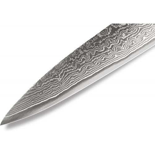  SAMURA Samura Damascus Tranchiermesser, 67 Lagen Damaststahl, ultra-scharf, gross, 19,5 cm Klinge, Handgriff oval, rostfrei, Kochmesser, Filetiermesser