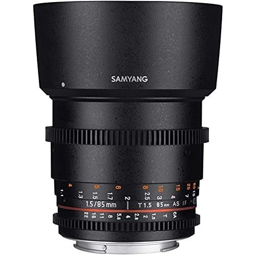  [아마존베스트]Samyang 85 mm T1.5 VDSLR II Manual Focus Video Lens for Canon DSLR Camera