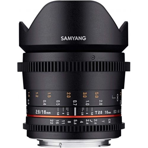  [아마존베스트]Samyang MF 16 mm T2.6 Video DSLR Canon M - Manual Video Lens with 16 mm Fixed Focal Length for APS-C Cameras with Canon M-Mount, Ideal for Architecture and Landscapes