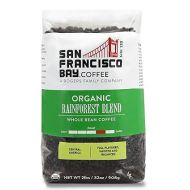 San Francisco Bay Whole Bean Coffee - Organic Rainforest Blend (2lb Bag), Medium Dark Roast