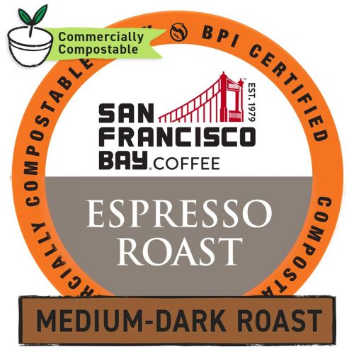  SAN FRANCISCO Bay SF Bay Coffee Espresso Roast 120 Ct Dark Roast Compostable Coffee Pods, K Cup Compatible including Keurig 2.0 (Packaging May Vary)