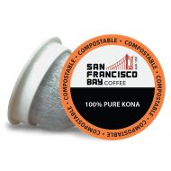 SAN FRANCISCO BAY SF Bay Coffee 100% Pure Kona 30 Ct Medium Roast Compostable Coffee Pods, K Cup Compatible including Keurig 2.0