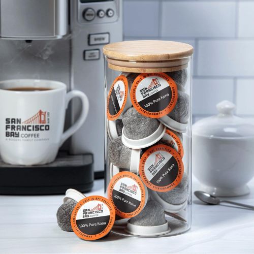  SAN FRANCISCO BAY SF Bay Coffee 100% Pure Kona 30 Ct Medium Roast Compostable Coffee Pods, K Cup Compatible including Keurig 2.0