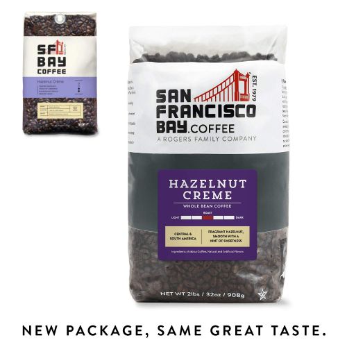  SAN FRANCISCO BAY SF Bay Coffee Hazelnut Creme Whole Bean 2LB (32 Ounce) Flavored Medium Roast