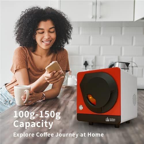  Sandbox Smart R1+C1, Home Coffee Roaster Machine with Coffee Bean Cooler - Electric Direct Fired Coffee Roasting for Smart Home Use, Delivered via The App. 110V (Red)