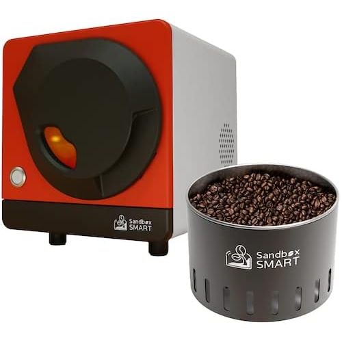  Sandbox Smart R1+C1, Home Coffee Roaster Machine with Coffee Bean Cooler - Electric Direct Fired Coffee Roasting for Smart Home Use, Delivered via The App. 110V (Red)